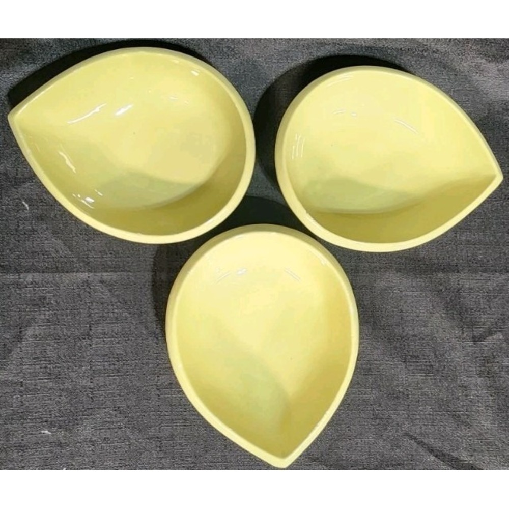 Hotel Charter Club Spa Yellow Teardrop Serving Bowls Set of 3 Made In Italy - Picture 1 of 10